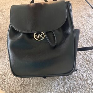 Michael Kors Glossy Black Backpack